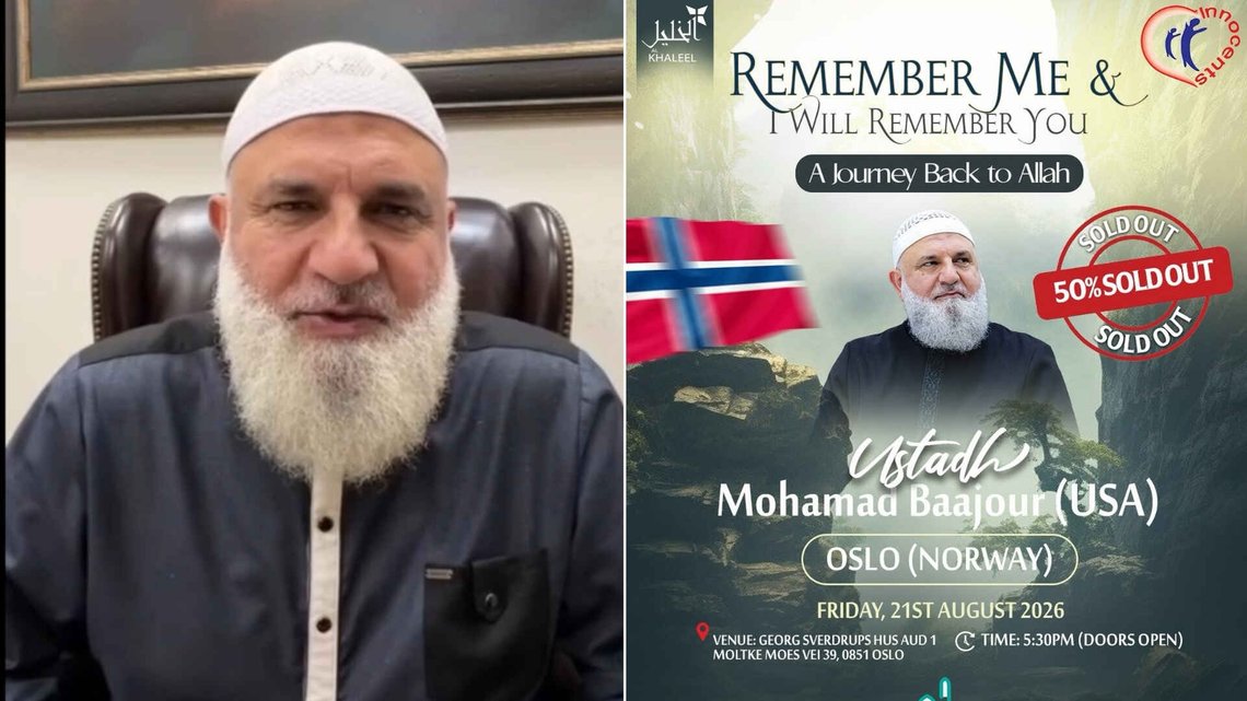 Hatpredikanten Mohamed Baajour er hentet inn av Muslimsk Studentsamfunn ved Universitetet i Oslo. På tross av at han er utestengt fra Schengen grunnet hat. Foto: Instagram Hatpredikanten Mohamed Baajour er hentet inn av Muslimsk Studentsamfunn ved Universitetet i Oslo. På tross av at han er utestengt fra Schengen grunnet hat. Foto: Instagram