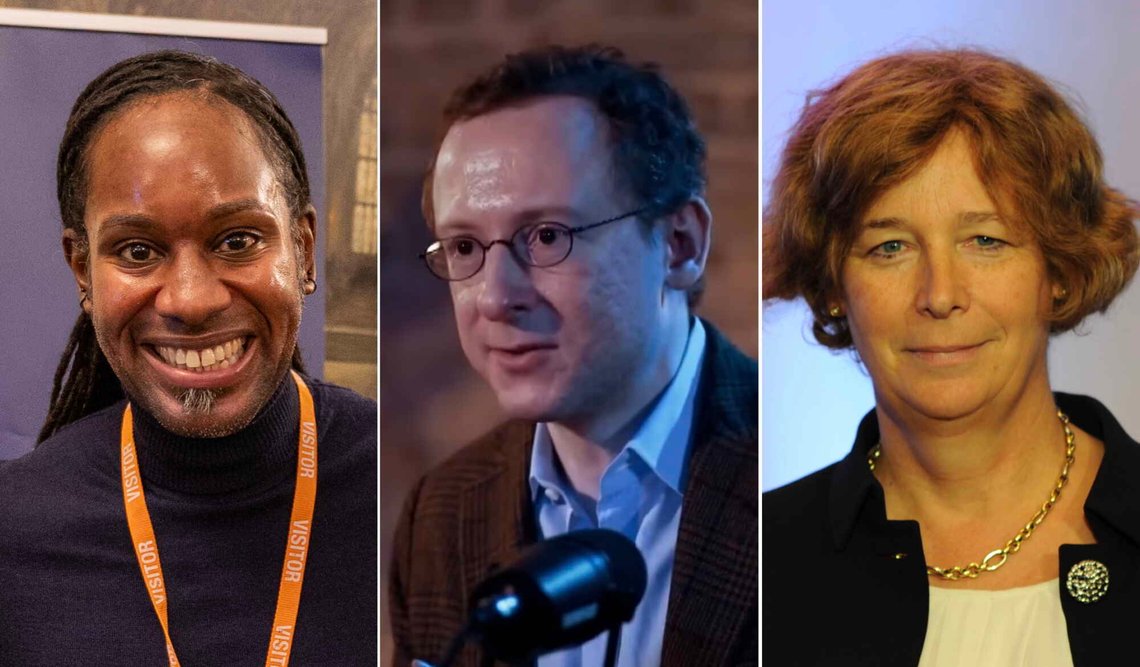 Avdøde tidligere Cambridge-professor Jason Arday, postdoktor i Gent Nathan Cofnas og Gent-rektor Petra De Sutter. Foto: ConiferousForest19 / via Wikimedia Commons (cc0), Andrew Gold via VRT News / YouTube og Sparrow (麻雀) / Wikimedia Commons (cc by-sa 4.0). Avdøde tidligere Cambridge-professor Jason Arday, postdoktor i Gent Nathan Cofnas og Gent-rektor Petra De Sutter. Foto: ConiferousForest19 / via Wikimedia Commons (cc0), Andrew Gold via VRT News / YouTube og Sparrow (麻雀) / Wikimedia Commons (cc by-sa 4.0).