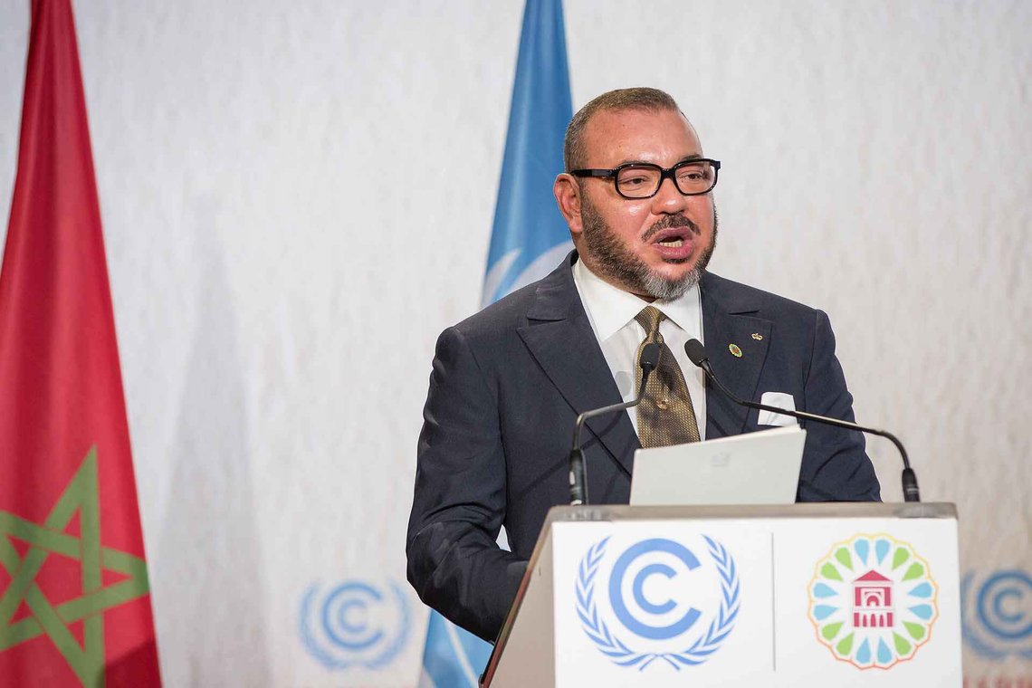Mohammed VI, Marokkos konge, på FNs klimakonferanse i Marrakech 2016. Foto: UN Climate Change Mohammed VI, Marokkos konge, på FNs klimakonferanse i Marrakech 2016. Foto: UN Climate Change