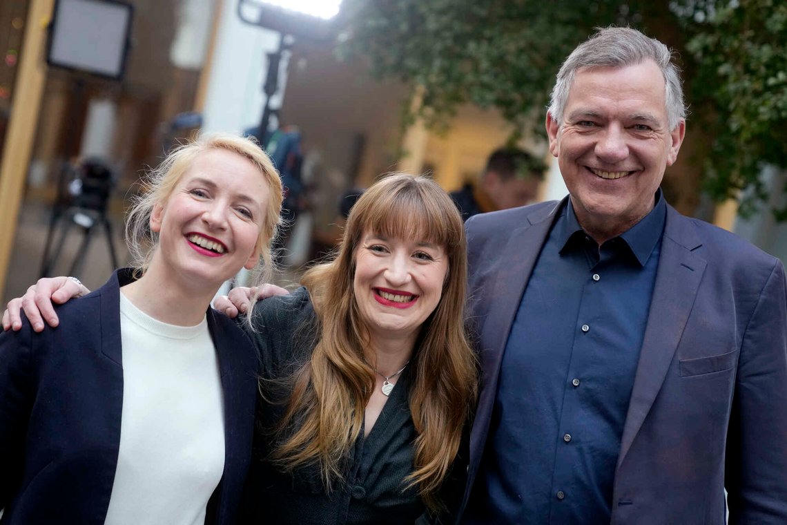 From left, Ines Schwerdtner, co-leader of the Left Party (Die Linke), Heidi Reichinnek, member of the German federal parliament and member of the Left Party (Die Linke) and Jan van Aken, co-leader of the Left Party (Die Linke) arrive for a press conference in Berlin, Germany, Monday, Feb. 24, 2025, the day after the national election. (AP Photo/Michael Probst) From left, Ines Schwerdtner, co-leader of the Left Party (Die Linke), Heidi Reichinnek, member of the German federal parliament and member of the Left Party (Die Linke) and Jan van Aken, co-leader of the Left Party (Die Linke) arrive for a press conference in Berlin, Germany, Monday, Feb. 24, 2025, the day after the national election. (AP Photo/Michael Probst)