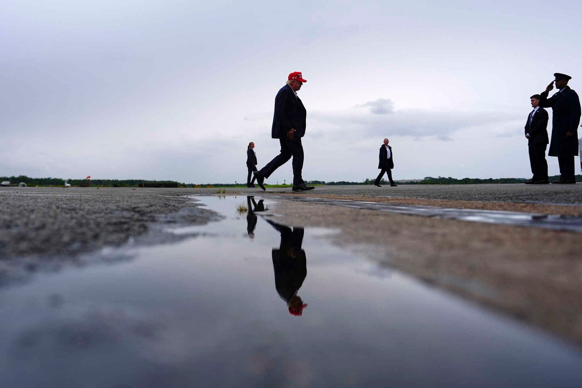 President Donald Trump walks to board boards Air Force One at Morristown Airport, Sunday, Aug. 16, 2026, in Morristown, N.J. (AP Photo/Julia Demaree Nikhinson) President Donald Trump walks to board boards Air Force One at Morristown Airport, Sunday, Aug. 16, 2026, in Morristown, N.J. (AP Photo/Julia Demaree Nikhinson)