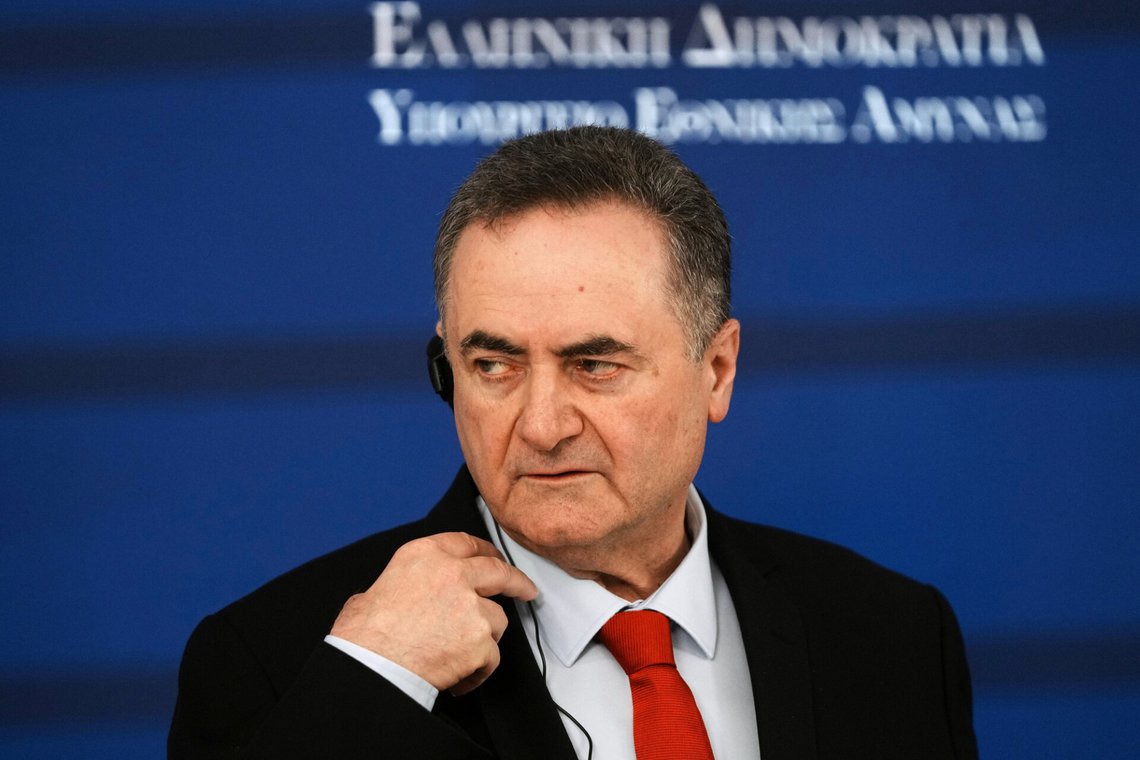 Israel Katz i Athen den 20. januar 2026. Foto: Thanassis Stavrakis / AP / NTB. Israel Katz i Athen den 20. januar 2026. Foto: Thanassis Stavrakis / AP / NTB.