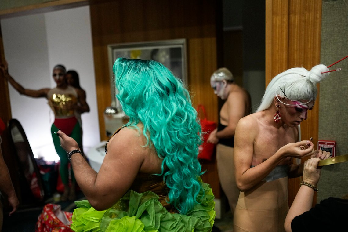 Contestants prepare for a drag queen contest in Panama City, Friday, June 21, 2024. (AP Photo/Matias Delacroix) Contestants prepare for a drag queen contest in Panama City, Friday, June 21, 2024. (AP Photo/Matias Delacroix)