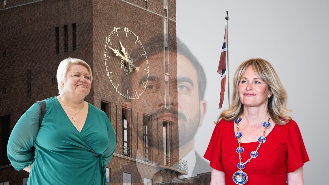 Fotomontasje. Stian Lysberg Solum / NTB, Oslo 20241210 (Oslo Rådhus); Martin Solhaug Standal / NTB, Oslo 20260511 (Anne Lindboe); Foto: Lise Åserud / NTB, Oslo 20240430 (Marthe Scharning Lund ); AP Photo/Ryan Murphy, New York 20260914 (Zohran Mamdani). Fotomontasje. Stian Lysberg Solum / NTB, Oslo 20241210 (Oslo Rådhus); Martin Solhaug Standal / NTB, Oslo 20260511 (Anne Lindboe); Foto: Lise Åserud / NTB, Oslo 20240430 (Marthe Scharning Lund ); AP Photo/Ryan Murphy, New York 20260914 (Zohran Mamdani).