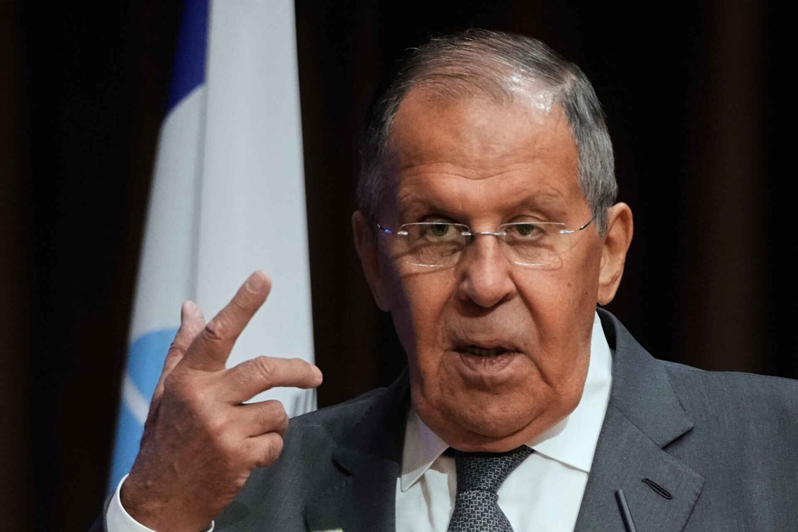 Sergej Lavrov taler til studenter ved Moskvas statlige universitet for utenriksrelasjoner (MGIMO) i Moskva den 7. september 2026. Foto: Pavel Bednyakov / AP / NTB. Sergej Lavrov taler til studenter ved Moskvas statlige universitet for utenriksrelasjoner (MGIMO) i Moskva den 7. september 2026. Foto: Pavel Bednyakov / AP / NTB.