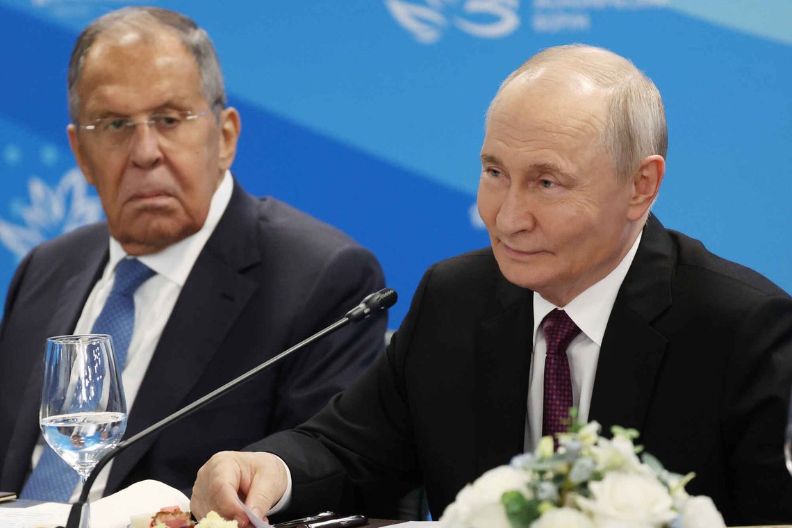 Russian President Vladimir Putin, right, and Russian Foreign Minister Sergey Lavrov, attend the talks with Indonesian President Prabowo Subianto on the sidelines of the Eastern Economic Forum in Vladivostok, Russia, Thursday, Sept. 3, 2026. (Vyacheslav Prokofyev/Sputnik, Kremlin Pool Photo via AP) Russian President Vladimir Putin, right, and Russian Foreign Minister Sergey Lavrov, attend the talks with Indonesian President Prabowo Subianto on the sidelines of the Eastern Economic Forum in Vladivostok, Russia, Thursday, Sept. 3, 2026. (Vyacheslav Prokofyev/Sputnik, Kremlin Pool Photo via AP)