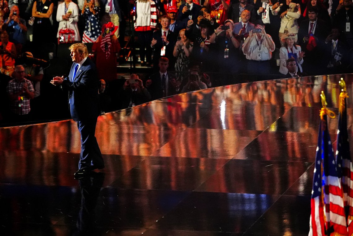 President Donald Trump walks on stage after speaking at the Republican convention, Wednesday, Sept. 9, 2026, in Dallas. (AP Photo/Julia Demaree Nikhinson) President Donald Trump walks on stage after speaking at the Republican convention, Wednesday, Sept. 9, 2026, in Dallas. (AP Photo/Julia Demaree Nikhinson)