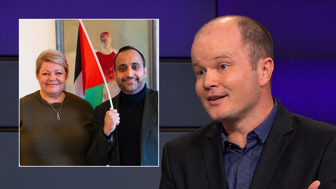 MIFF-leder Conrad Myrland reagerer på Arbeiderpartiets forslag om å flagge for Palestina den 29. november. Foto: NRK/Instagram MIFF-leder Conrad Myrland reagerer på Arbeiderpartiets forslag om å flagge for Palestina den 29. november. Foto: NRK/Instagram