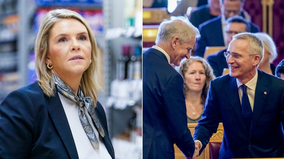 FrP-leder Sylvi Listhaug mener regjeringen tar fra folket med sleiv, mens de gir med teskje. Foto: Terje Pedersen / NTB og Terje Bendiksby / NTB FrP-leder Sylvi Listhaug mener regjeringen tar fra folket med sleiv, mens de gir med teskje. Foto: Terje Pedersen / NTB og Terje Bendiksby / NTB