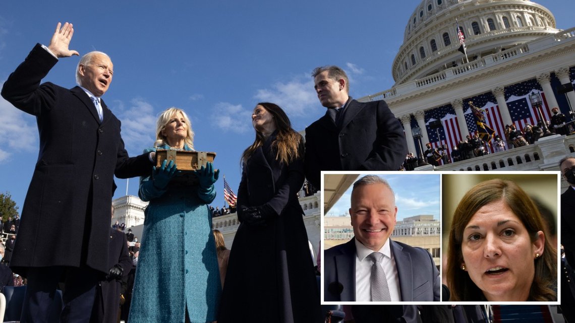 Hunter sammen med søsteren Ashley under farens innsettelsesseremoni i januar 2021. Funnet av Hunter Bidens laptop var en «oktober-overraskelse» før valget i 2020. Foto: Wikipedia. Innfelt bilde: FBI-lederne Nikki Floris og Bradley Benavides Hunter sammen med søsteren Ashley under farens innsettelsesseremoni i januar 2021. Funnet av Hunter Bidens laptop var en «oktober-overraskelse» før valget i 2020. Foto: Wikipedia. Innfelt bilde: FBI-lederne Nikki Floris og Bradley Benavides