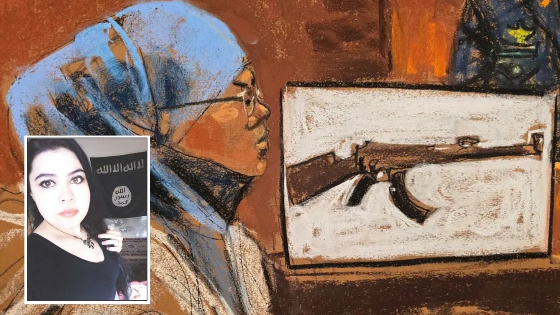 Halima Salman, nå 27 år gammel, var tiltalt for å ha gjennomgått våpentrening med Den islamske staten i Syria. Hun ble dømt av en føderal jury i Brooklyn etter tre dagers rådslagning og en ukelang rettssak. Foto: Skjermbilde fra YouTube. Halima Salman. Foto: US. Eastern District. Halima Salman, nå 27 år gammel, var tiltalt for å ha gjennomgått våpentrening med Den islamske staten i Syria. Hun ble dømt av en føderal jury i Brooklyn etter tre dagers rådslagning og en ukelang rettssak. Foto: Skjermbilde fra YouTube. Halima Salman. Foto: US. Eastern District.