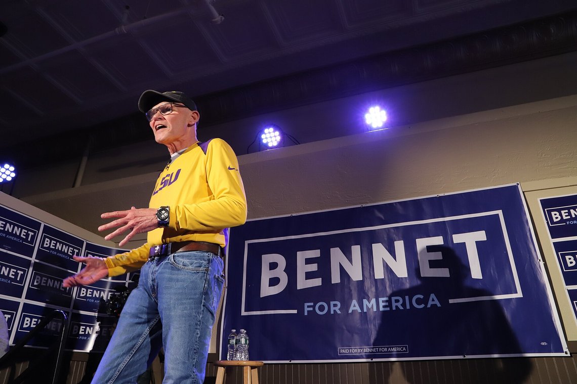 James Carville i valgkamp for Michael Bennet i 2020. Foto: Wikipedia, James Carville i valgkamp for Michael Bennet i 2020. Foto: Wikipedia,