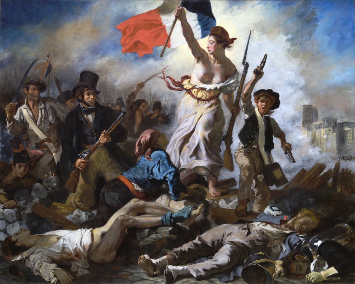Marianne var symbolet under den franske revolusjonen, som startet i 1789. Illustrasjon: La Liberté guidant le peuple/ Eugène Delacroix/ Wikimedia Marianne var symbolet under den franske revolusjonen, som startet i 1789. Illustrasjon: La Liberté guidant le peuple/ Eugène Delacroix/ Wikimedia
