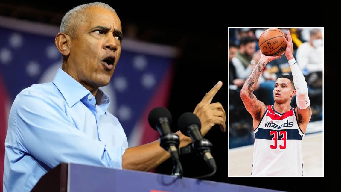 Barack Obama gikk hardt ut mot sin etterfølger i første valgkamptale under årets mellomvalg. Ekspresidenten skal til flere vippestater de neste 10 dagene. Foto: Sue Ogrocki / AP / NTB. Innfelt bilde: Kyle Kuzma med Washington Wizards i 2022. Foto: All-Pro Reels (CC BY-SA 2.0) via Wikimedia Commons. Barack Obama gikk hardt ut mot sin etterfølger i første valgkamptale under årets mellomvalg. Ekspresidenten skal til flere vippestater de neste 10 dagene. Foto: Sue Ogrocki / AP / NTB. Innfelt bilde: Kyle Kuzma med Washington Wizards i 2022. Foto: All-Pro Reels (CC BY-SA 2.0) via Wikimedia Commons.