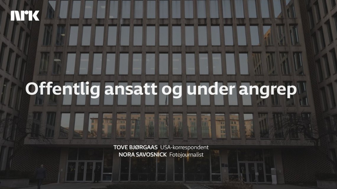 Skjermbilde: NRK rapporterer om masseoppsigelser i USA under Donald Trump. Skjermbilde: NRK rapporterer om masseoppsigelser i USA under Donald Trump.