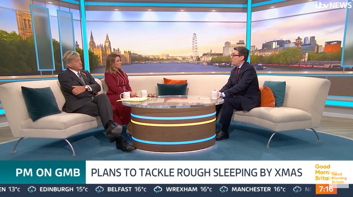 Britenes statsminister Andy Burnham var gjest på Good Morning Britain på ITV. Stillbilde ITV Britenes statsminister Andy Burnham var gjest på Good Morning Britain på ITV. Stillbilde ITV