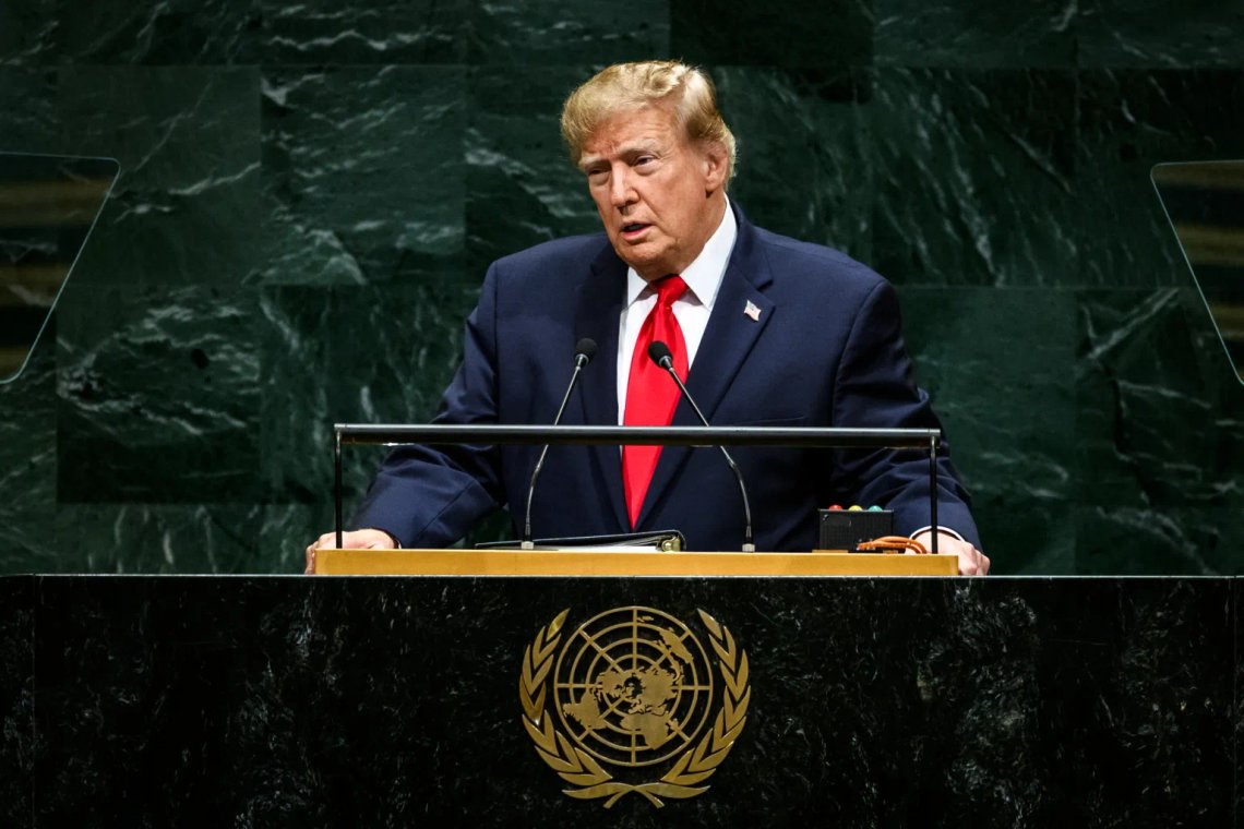 Trump holder tale i FNs generalforsamling, 22. september 2026. Foto: Det hvite hus (fair use). Trump holder tale i FNs generalforsamling, 22. september 2026. Foto: Det hvite hus (fair use).