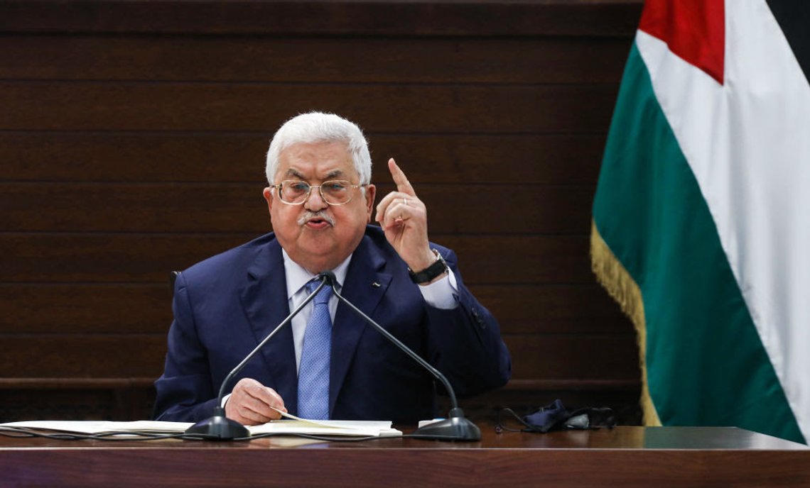 Palestinian president Mahmud Abbas speaks in the West Bank's Ramallah on September 3, 2020, as he meets by video conference with representatives of Palestinian factions gathered at the Palestinian embassy in Beirut in rare talks on how to respond to such accords and to a Middle East peace plan announced by Washington this year. (Photo by Alaa BADARNEH / POOL / AFP) (Photo by ALAA BADARNEH/POOL/AFP via Getty Images) Palestinian president Mahmud Abbas speaks in the West Bank's Ramallah on September 3, 2020, as he meets by video conference with representatives of Palestinian factions gathered at the Palestinian embassy in Beirut in rare talks on how to respond to such accords and to a Middle East peace plan announced by Washington this year. (Photo by Alaa BADARNEH / POOL / AFP) (Photo by ALAA BADARNEH/POOL/AFP via Getty Images)