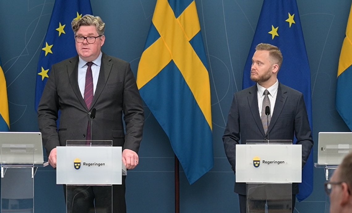 justitieminister Gunnar Strömmer (M) och Henrik Vinge (SD) Gruppledare och ny ordförande för Trygghetsberedningen.
Foto: Roger Sahlström justitieminister Gunnar Strömmer (M) och Henrik Vinge (SD) Gruppledare och ny ordförande för Trygghetsberedningen.
Foto: Roger Sahlström