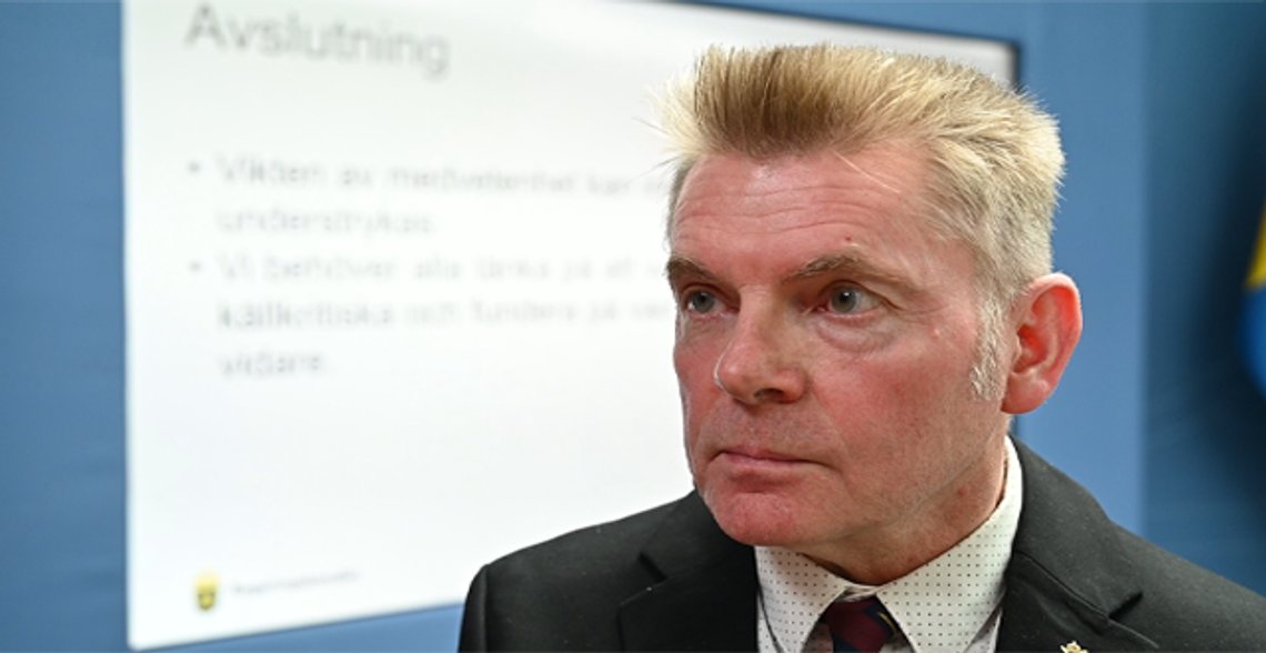 Magnus Hjort, vikarierande generaldirektör på myndigheten för psykologiskt försvar
Foto: Roger Sahlström Magnus Hjort, vikarierande generaldirektör på myndigheten för psykologiskt försvar
Foto: Roger Sahlström