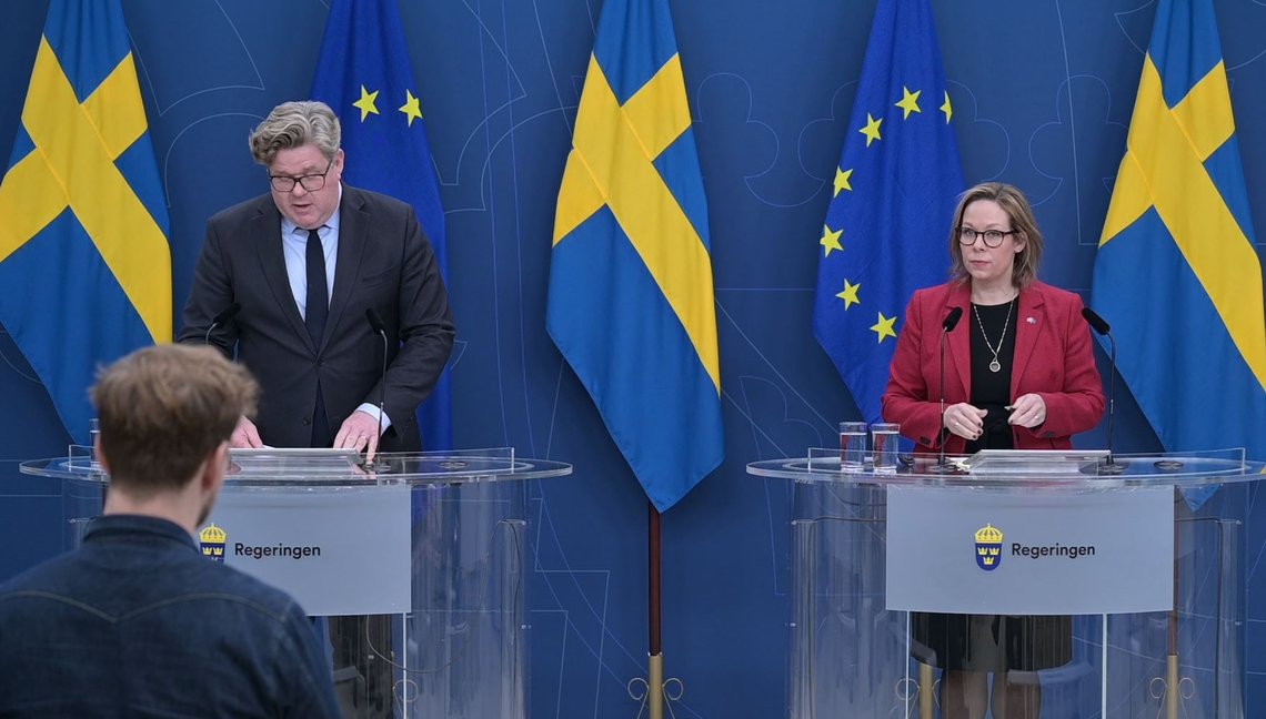 Justitieminister Gunnar Strömmer (M) och migrationsminister Maria Malmer Stenergard (M)
Foto: Roger Sahlström Justitieminister Gunnar Strömmer (M) och migrationsminister Maria Malmer Stenergard (M)
Foto: Roger Sahlström