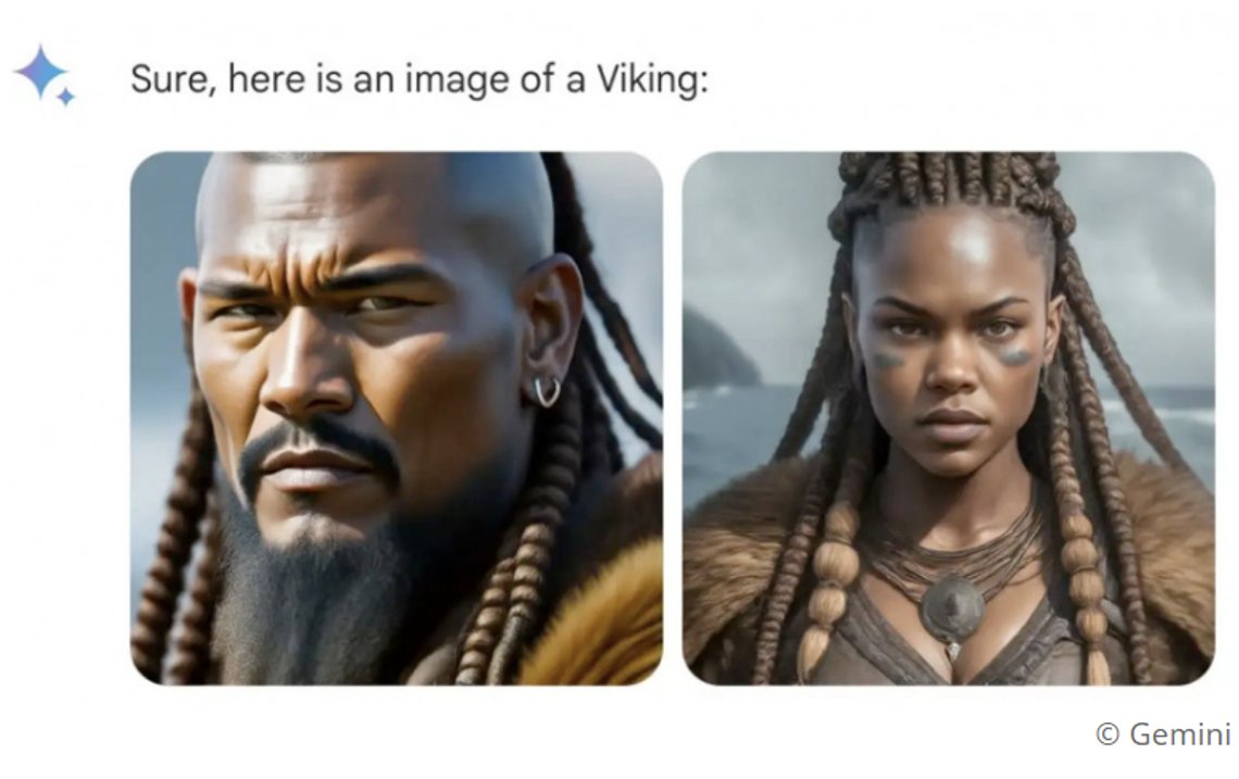Så här såg vikingarna ut, enligt Googles nya AI-tjänst Gemini. Foto: Skärmdump X Så här såg vikingarna ut, enligt Googles nya AI-tjänst Gemini. Foto: Skärmdump X