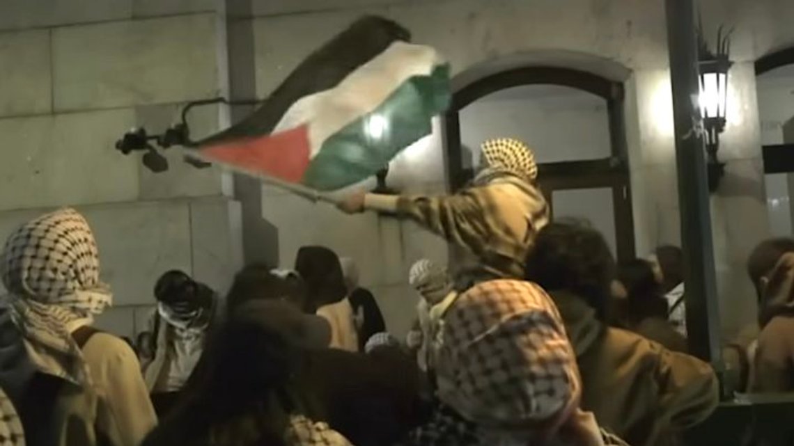 Pro-palestinsk demonstratio i USA. Foto: Skärmbild YouTube Pro-palestinsk demonstratio i USA. Foto: Skärmbild YouTube