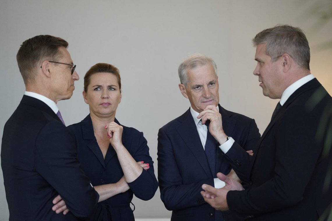Stockholm, Sverige 20240531.
Statsminister Jonas Gahr Støre deltar på nordisk toppmøte i Stockholm. Det er Sveriges statsminister Ulf Kristersson som er vertskap for toppmøtet, der Finlands president og regjeringssjefene i Danmark og Island deltar.
Foto: Rusten, Ole Berg / NTB / POOL Stockholm, Sverige 20240531.
Statsminister Jonas Gahr Støre deltar på nordisk toppmøte i Stockholm. Det er Sveriges statsminister Ulf Kristersson som er vertskap for toppmøtet, der Finlands president og regjeringssjefene i Danmark og Island deltar.
Foto: Rusten, Ole Berg / NTB / POOL