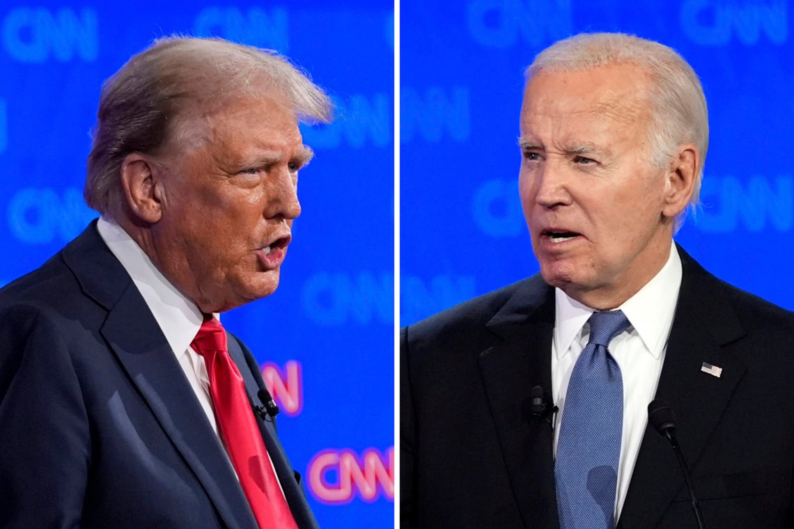 Tidigare president Donald Trump och president Joe Biden under presidentdebatten anordnad av CNN, torsdagen den 27 juni 2024, i Atlanta. (Foto: Gerald Herbert / AP Photo Tidigare president Donald Trump och president Joe Biden under presidentdebatten anordnad av CNN, torsdagen den 27 juni 2024, i Atlanta. (Foto: Gerald Herbert / AP Photo