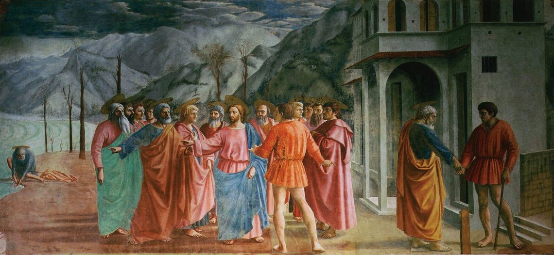 Masaccio (1401-1428), "Temple Treasur Masaccio (1401-1428), "Temple Treasur