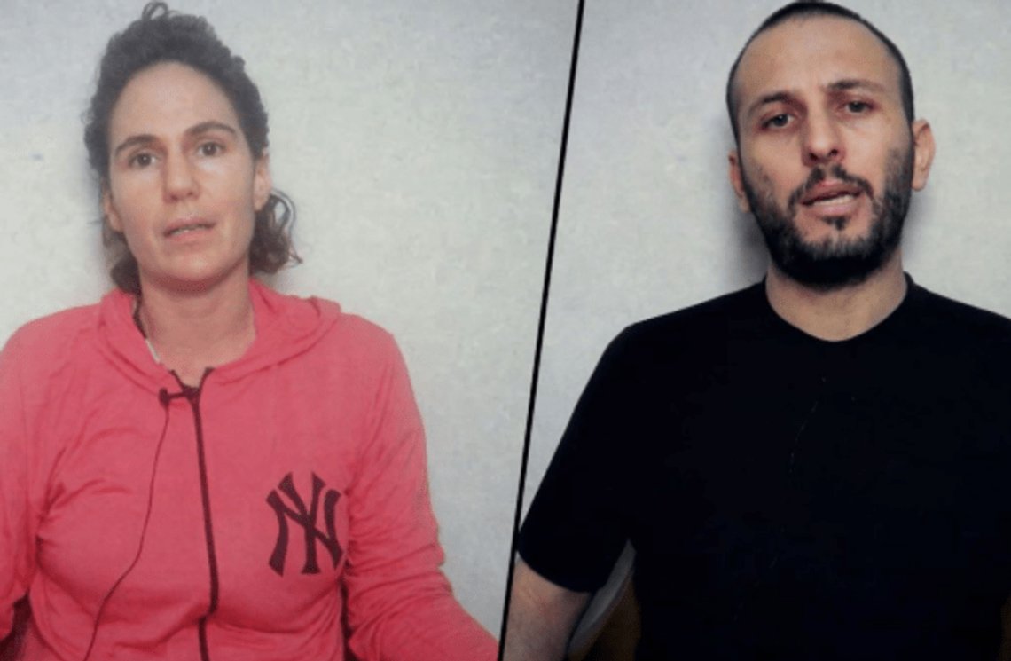 Carmel Gat och Alexander Lubanov,
Foto: Skärmdump video Hamas / Telegram Carmel Gat och Alexander Lubanov,
Foto: Skärmdump video Hamas / Telegram
