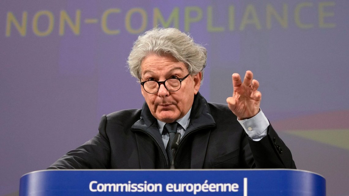 Thierry Breton. Foto: Virginia Mayo / AP / NTB. Thierry Breton. Foto: Virginia Mayo / AP / NTB.