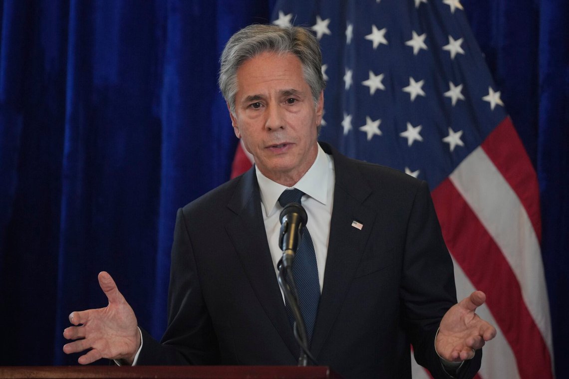 USA:s utrikesminister Antony Blinken reser återigen till Mellanöstern. Här är han i Laos tidigare i oktober. Foto: Dita Alangkara / AP / NTB USA:s utrikesminister Antony Blinken reser återigen till Mellanöstern. Här är han i Laos tidigare i oktober. Foto: Dita Alangkara / AP / NTB