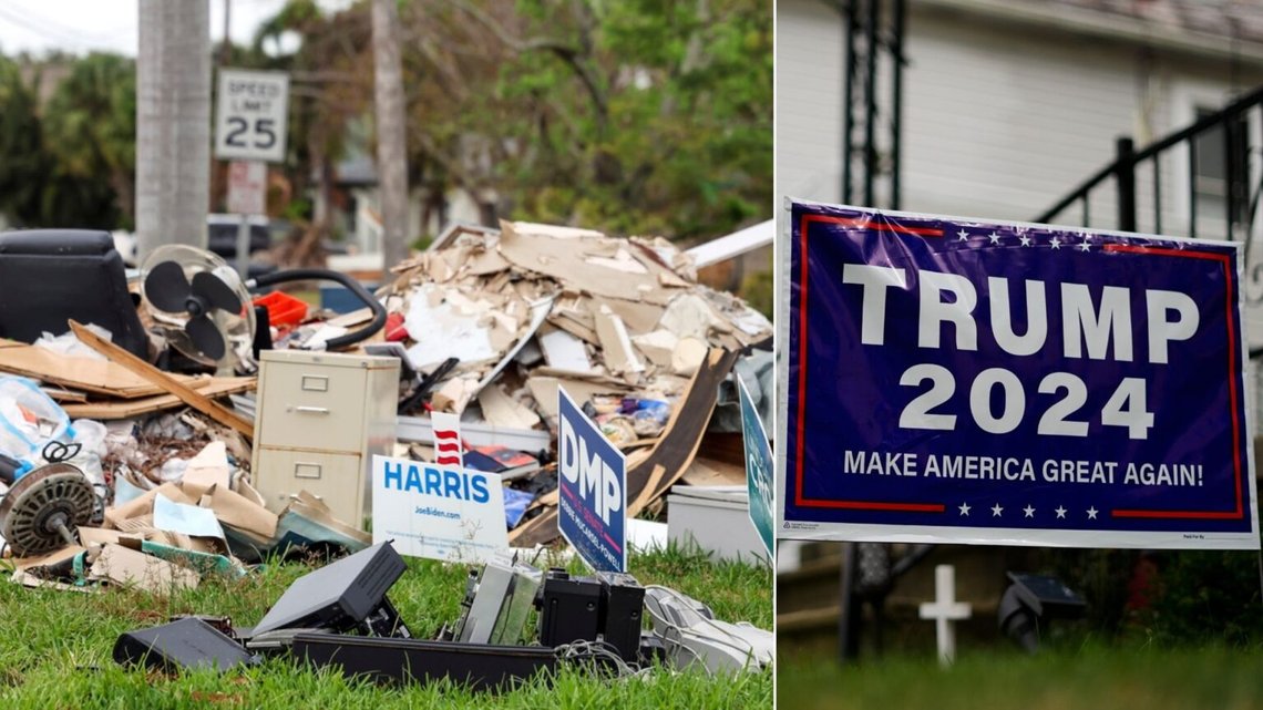 Orkanen Milton har förstört stora delar av sydstaterna, och särskilt i Florida. Det framkommer nu att en chef i FEMA instruerade anställda att inte hjälpa hus med Trump-skyltar. Foto: NTB Orkanen Milton har förstört stora delar av sydstaterna, och särskilt i Florida. Det framkommer nu att en chef i FEMA instruerade anställda att inte hjälpa hus med Trump-skyltar. Foto: NTB