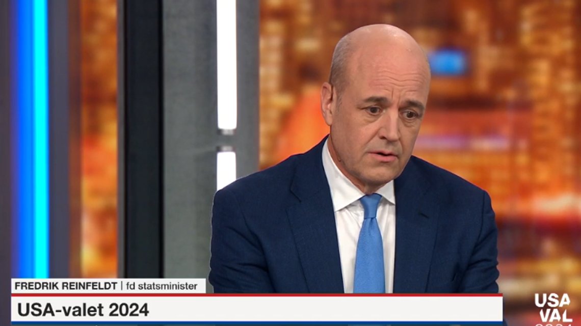 Fredrik Reinfeldt är bekymrad över att världens farligaste man blivit president i USA. Foto: Skärmdump video TV4 Fredrik Reinfeldt är bekymrad över att världens farligaste man blivit president i USA. Foto: Skärmdump video TV4