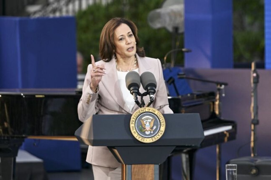 Vicepresident Kamala Harris i Vita huset. Washington, juni 2023. Foto: Shutterstock av Fröken Kabul Vicepresident Kamala Harris i Vita huset. Washington, juni 2023. Foto: Shutterstock av Fröken Kabul