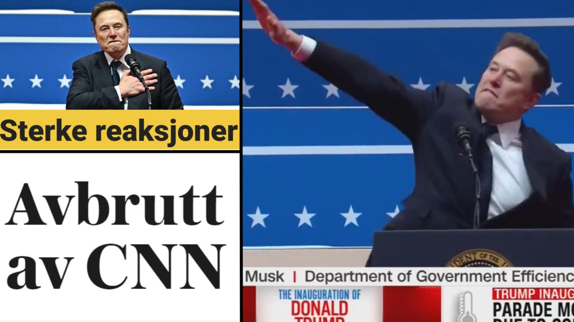 Media och vänstern har kastat sig över Elon Musk efter att hans hälsning stämplades som en "nazisthälsning". Foto: Skärmdump YouTube Media och vänstern har kastat sig över Elon Musk efter att hans hälsning stämplades som en "nazisthälsning". Foto: Skärmdump YouTube