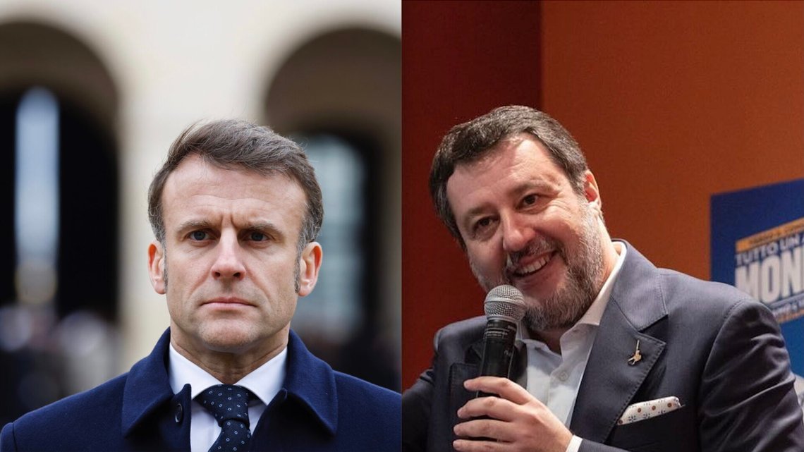 T.v. Emmanuel Macron. Foto: Ludovic Marin / AP / NTB. T.h. Matteo Salvini. Foto: Facebook. T.v. Emmanuel Macron. Foto: Ludovic Marin / AP / NTB. T.h. Matteo Salvini. Foto: Facebook.