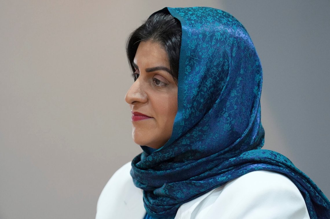 Den brittiske justitieministern Shabana Mahmood besöker The Hub - Solihull Mosque, i Solihull, West Midlands, England, 8 augusti 2024. Foto: Joe Giddens/PA via AP, Pool Den brittiske justitieministern Shabana Mahmood besöker The Hub - Solihull Mosque, i Solihull, West Midlands, England, 8 augusti 2024. Foto: Joe Giddens/PA via AP, Pool
