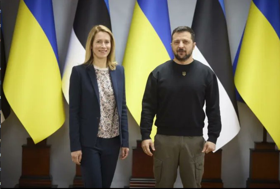 Här är Zelenskyj på hemmaplan, med en av de europeiska kvinnliga krigshetsarna. Kaja Kallas från Estland är vice ordförande i EU-kommissionen. Foto: Skärmdump X/ Zelenskyj Här är Zelenskyj på hemmaplan, med en av de europeiska kvinnliga krigshetsarna. Kaja Kallas från Estland är vice ordförande i EU-kommissionen. Foto: Skärmdump X/ Zelenskyj