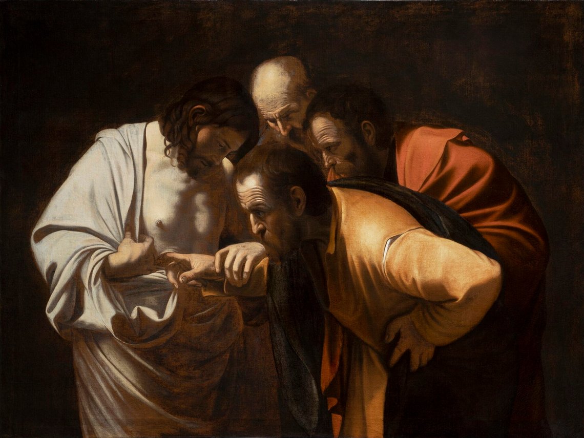 Caravaggio (1571–1610), "Tomas tvivlaren". Caravaggio (1571–1610), "Tomas tvivlaren".