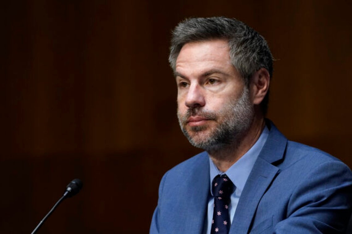 Michael Shellenberger, ordförande för Environmental Progress, vittnar under en utfrågning i senatens energi- och naturresursutskott på Capitol Hill i Washington den 11 mars 2021. Foto: Susan Walsh/AP Photo Michael Shellenberger, ordförande för Environmental Progress, vittnar under en utfrågning i senatens energi- och naturresursutskott på Capitol Hill i Washington den 11 mars 2021. Foto: Susan Walsh/AP Photo
