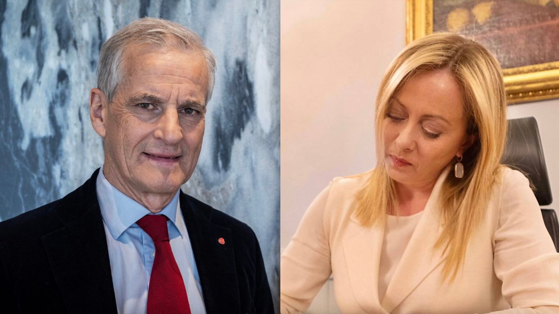 Jonas Gahr Støre. Foto: Ole Berg-Rusten / NTB. Giorgia Meloni. Foto: Facebook. Jonas Gahr Støre. Foto: Ole Berg-Rusten / NTB. Giorgia Meloni. Foto: Facebook.