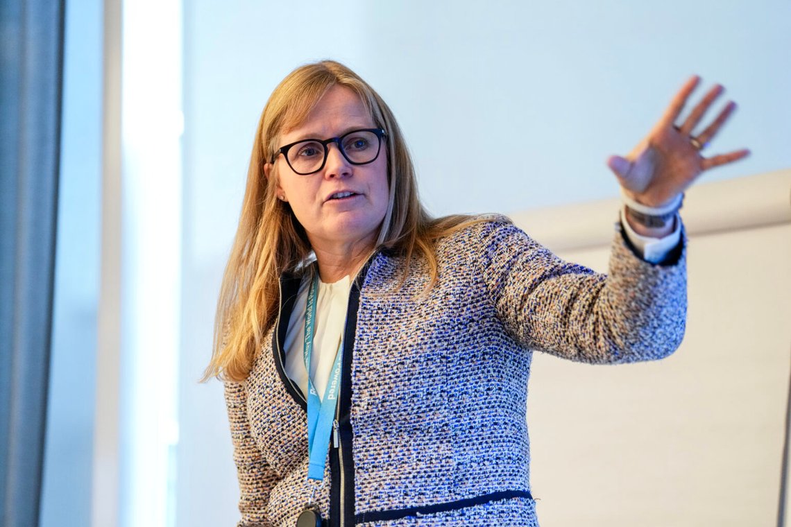 Lilleaker 20241107. VD Birgitte Ringstad Vartdal presenterar Statkrafts resultat för 3:e kvartalet 2024. Foto: Beate Oma Dahle / NTB Lilleaker 20241107. VD Birgitte Ringstad Vartdal presenterar Statkrafts resultat för 3:e kvartalet 2024. Foto: Beate Oma Dahle / NTB