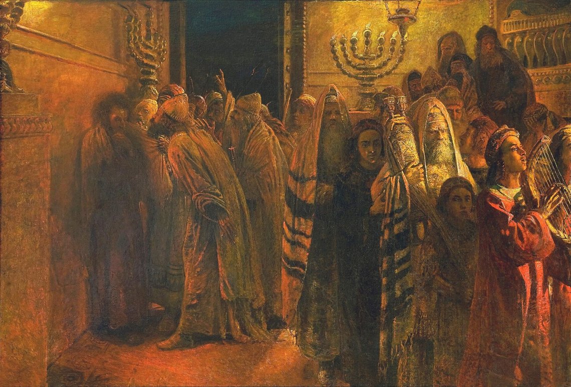 Nikolay Ge (1831–1894), "Konciliets dom: Han är skyldig!", Tretjakovgalleriet, Moskva. Nikolay Ge (1831–1894), "Konciliets dom: Han är skyldig!", Tretjakovgalleriet, Moskva.