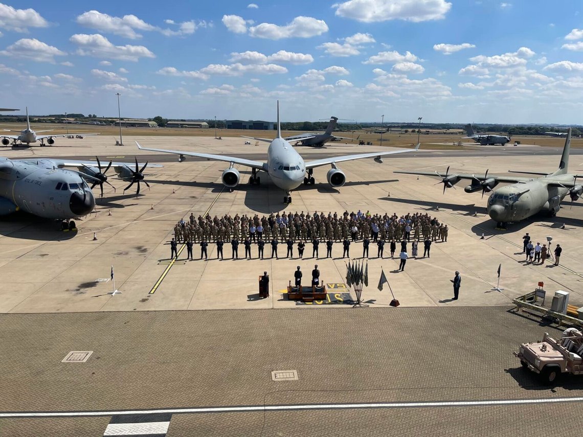 Flygbasen RAF Brize Norton, här på en bättre dag. Foto: Facebook/RAF Flygbasen RAF Brize Norton, här på en bättre dag. Foto: Facebook/RAF