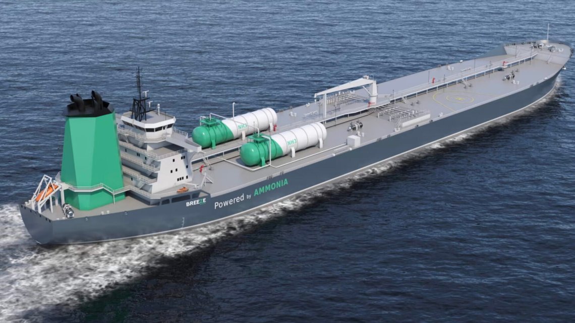 Færder Tankers Norge fick Enova-stöd 2022 för att bygga världens första ammoniakdrivna tank- och biltransportfartyg. Equinor har nu lagt liknande planer på is. Foto: Færder Tankers Norway AS / NTB. Færder Tankers Norge fick Enova-stöd 2022 för att bygga världens första ammoniakdrivna tank- och biltransportfartyg. Equinor har nu lagt liknande planer på is. Foto: Færder Tankers Norway AS / NTB.