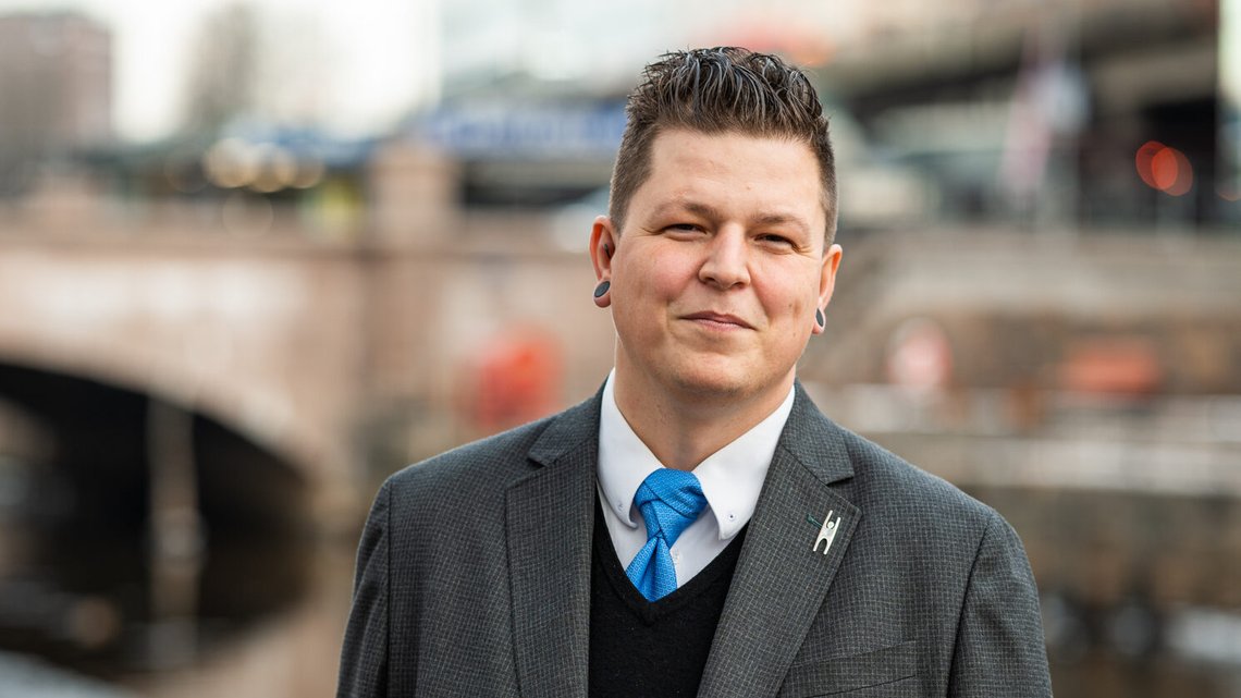 Ordförande för Human-Etisk Forbund, Christian Lomsdalen. Foto: Morten Opedal. Ordförande för Human-Etisk Forbund, Christian Lomsdalen. Foto: Morten Opedal.
