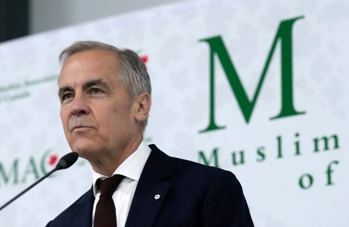 Mark Carney talar under Eid-firandet för Muslim Association of Canada i Ottawa den 6 juni 2025. Foto: Adrian Wyld /The Canadian Press via AP / NTB. Mark Carney talar under Eid-firandet för Muslim Association of Canada i Ottawa den 6 juni 2025. Foto: Adrian Wyld /The Canadian Press via AP / NTB.