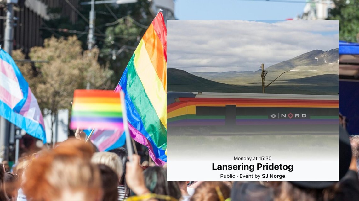Om du ska åka Dovrelinjen i sommar kanske du måste vara beredd på att sitta på ett Pride-tåg. Foto: Canva/Skärmdump Om du ska åka Dovrelinjen i sommar kanske du måste vara beredd på att sitta på ett Pride-tåg. Foto: Canva/Skärmdump